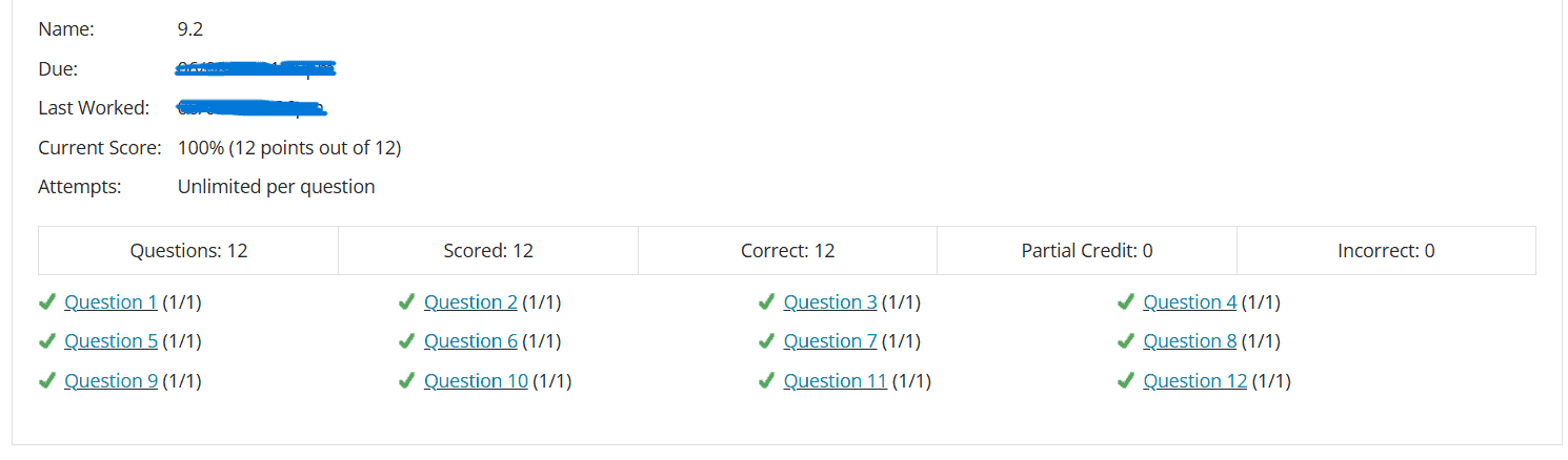 MyMathLab Calculus homework showing perfect 100% score achieved by Finish My Math Class experts
